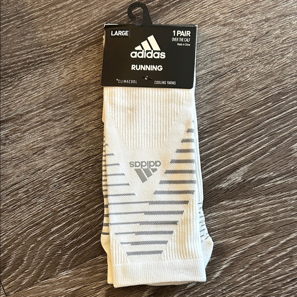 adidas Men's White and Gray Running Socks
